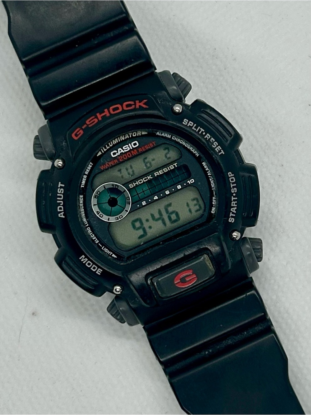 Casio G-Shock DW-9052 Black Digital Watch Module 2327 Working Alarm Chronograph